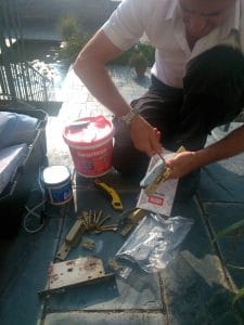 10 - Locks re-keyed, greased and being checked