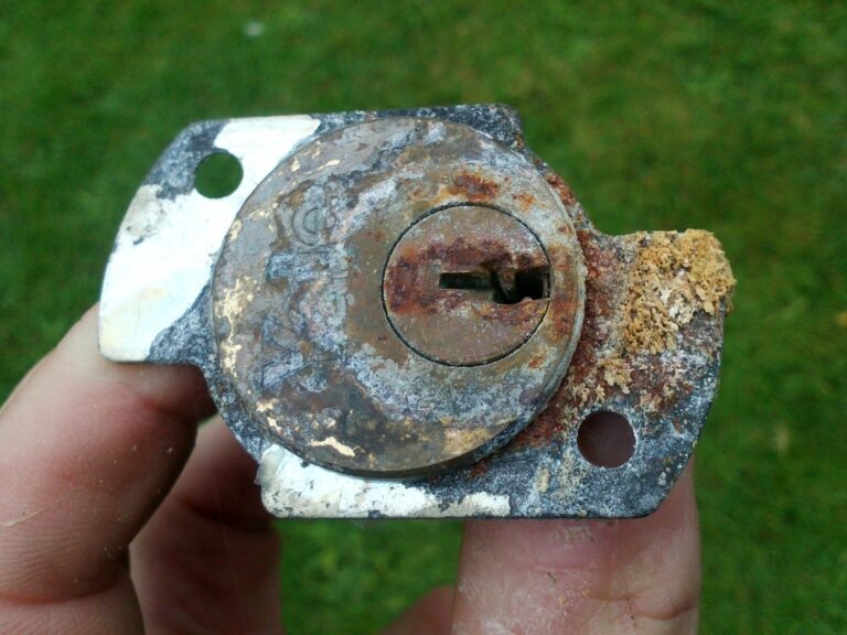 2 rusted failed cylinder Corroded Yale night latch cylinder — locksmith Marazion lock replacement at the Godolphin Arms