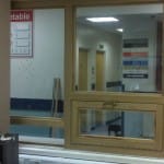 The new frame from inside the office